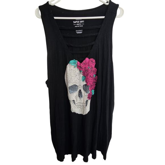 Torrid Super Soft Knit Tank Skull Roses Halloween Stretch Comfort Plus Size 3X - Picture 1 of 6